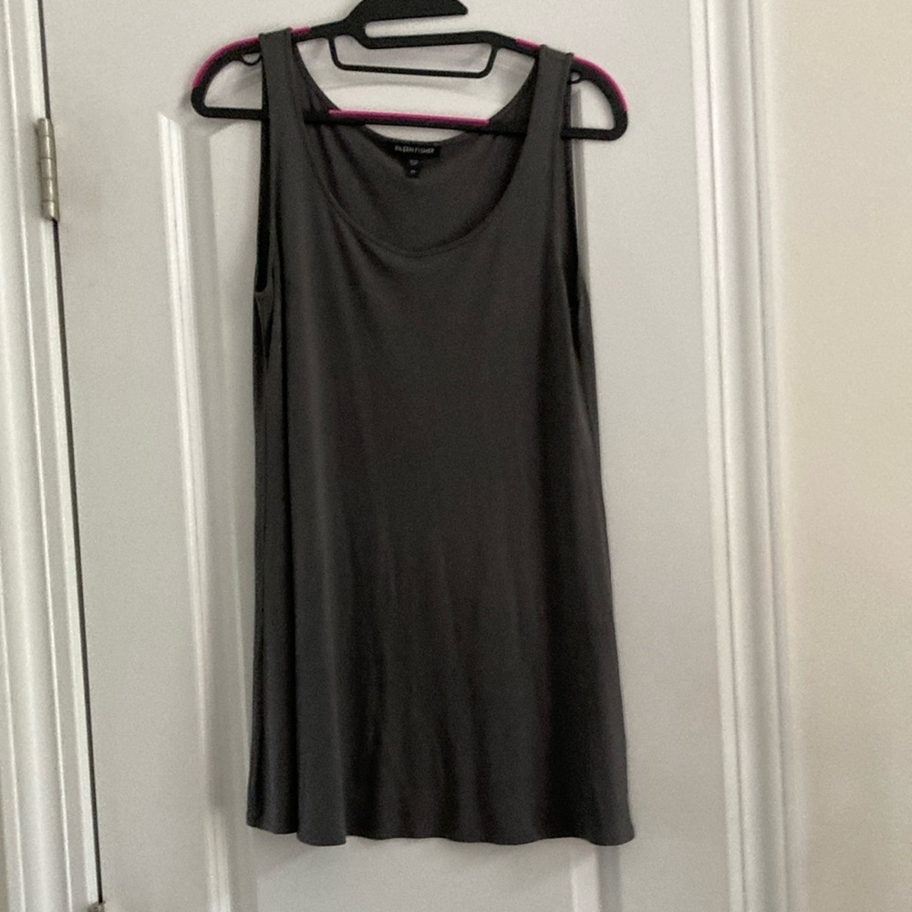 Eileen Fisher Women's Gray Silk Jersey Tunic Tank XS